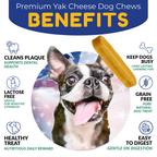 Yak Cheese Himalayan Dog Chews, Premium Yak Chews; All-Natural Long Lasting Yak Cheese for Even The Most Aggressive Chewers, Yak Chews for Large Dogs & for Small, Medium, All Breeds, Large 4 Pack-1lb